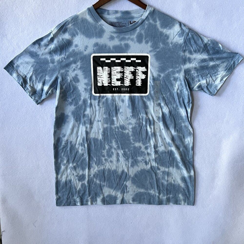 Neff Speedy Blue Clouds Tie Dye Short Sleeve T-Shirt Men's Size L